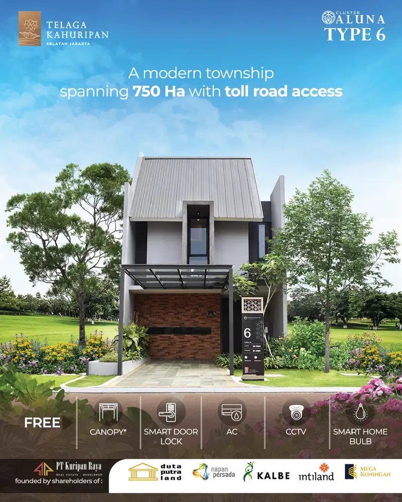 Jual Rumah Type 6 Cluster Aluna Telaga Kahuripan Bogor