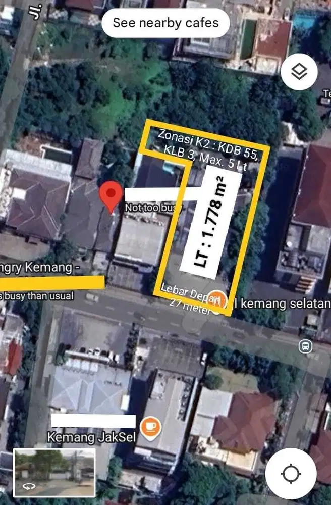 Tanah Komersial 1778 m2 di Kemang Selatan Raya