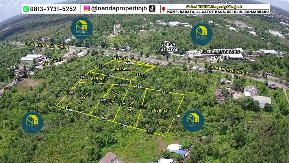 tanah usaha 1,4Ha pinggir jl.gubernur subardjo lianganggang