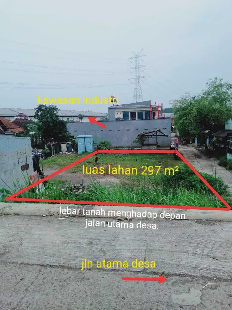 BUTUH DANA - JUAL CEPAT TANAH STRATEGIS DEKAT JALAN NAROGONG
