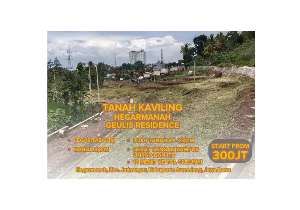 Tanah Kavling lokasi strategis cocok untuk kosan dekat kampus UNPAD