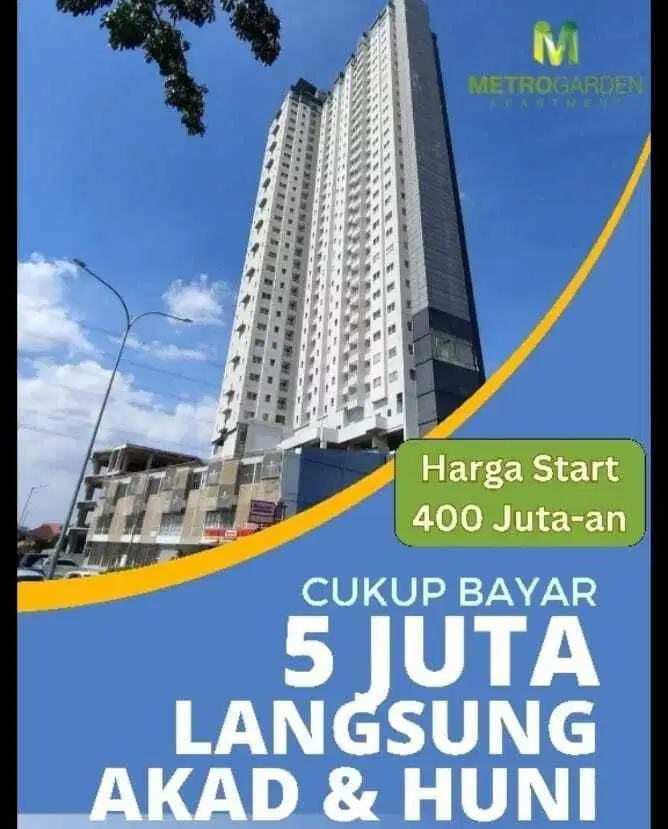 DIJUAL APARTEMEN 5JT HUNI CICILAN DIBAYARIN SEWA DEKET TOL KARANG TENGAH