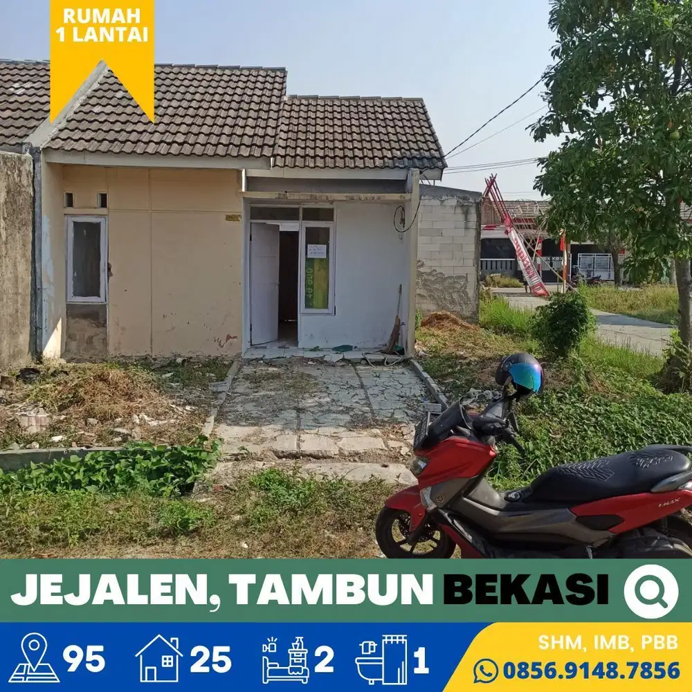 Rumah Hitung Tanah Murah di Jejalen  Tambun Utara, 10 menit Tol Gabus