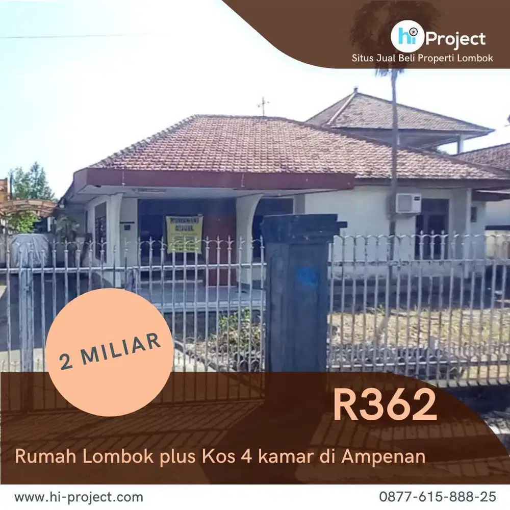 Rumah Lombok plus Kos 4 kamar di Ampenan Mataram R362