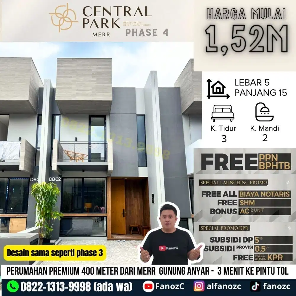 Central park merr, rumah modern, perumahan surabaya, rumah baru thp 4