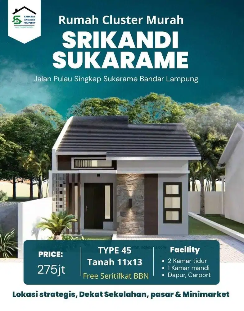 Rumah Minimalis Singkep Sukarame