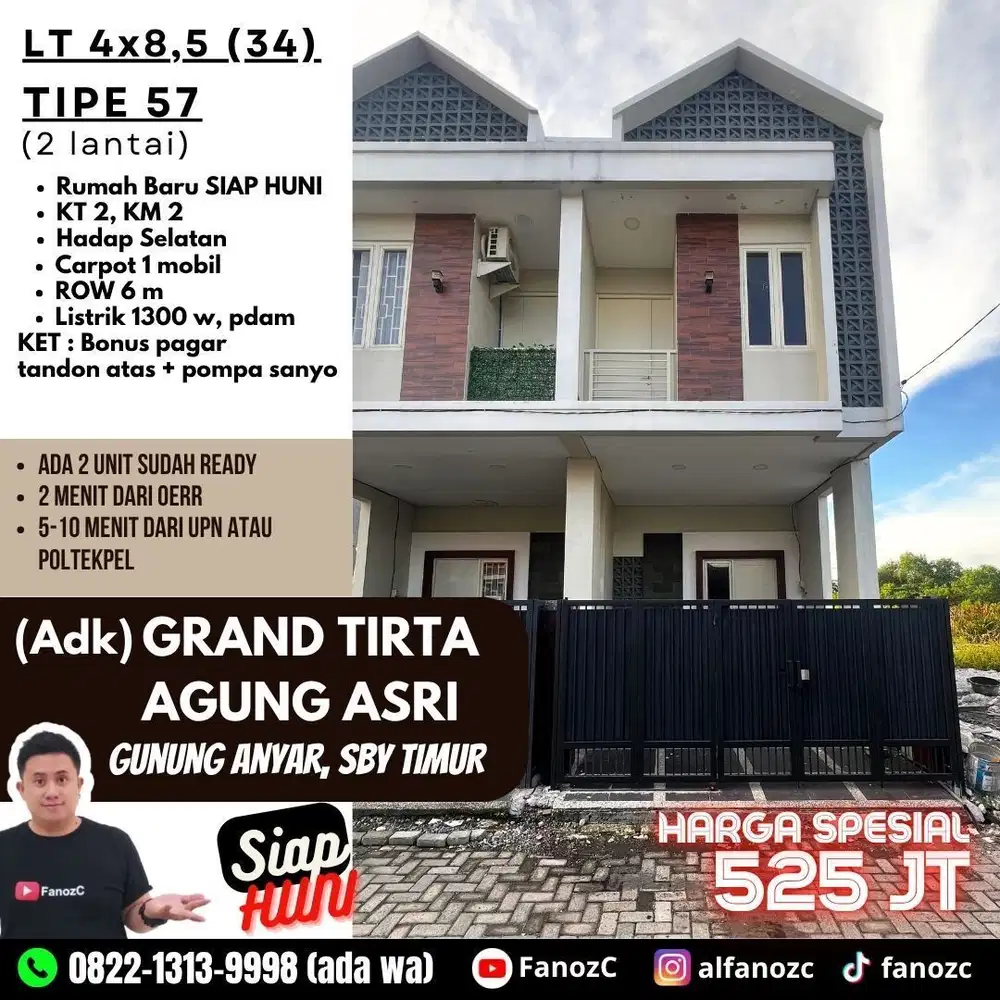 jual rumah surabaya, tirta agung gunung anyar, rumah minimalis 2 lantai, rumah murah