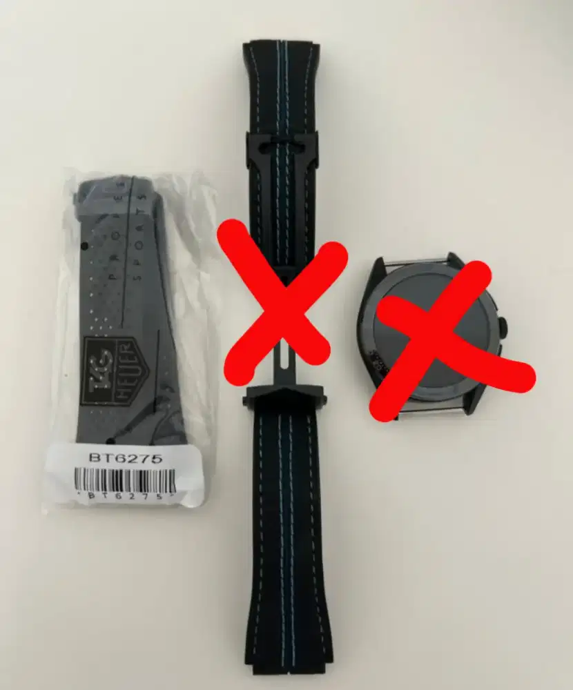 Black Rubber Strap Tag Heuer Connected Calibre E4 45mm Porsche Edition