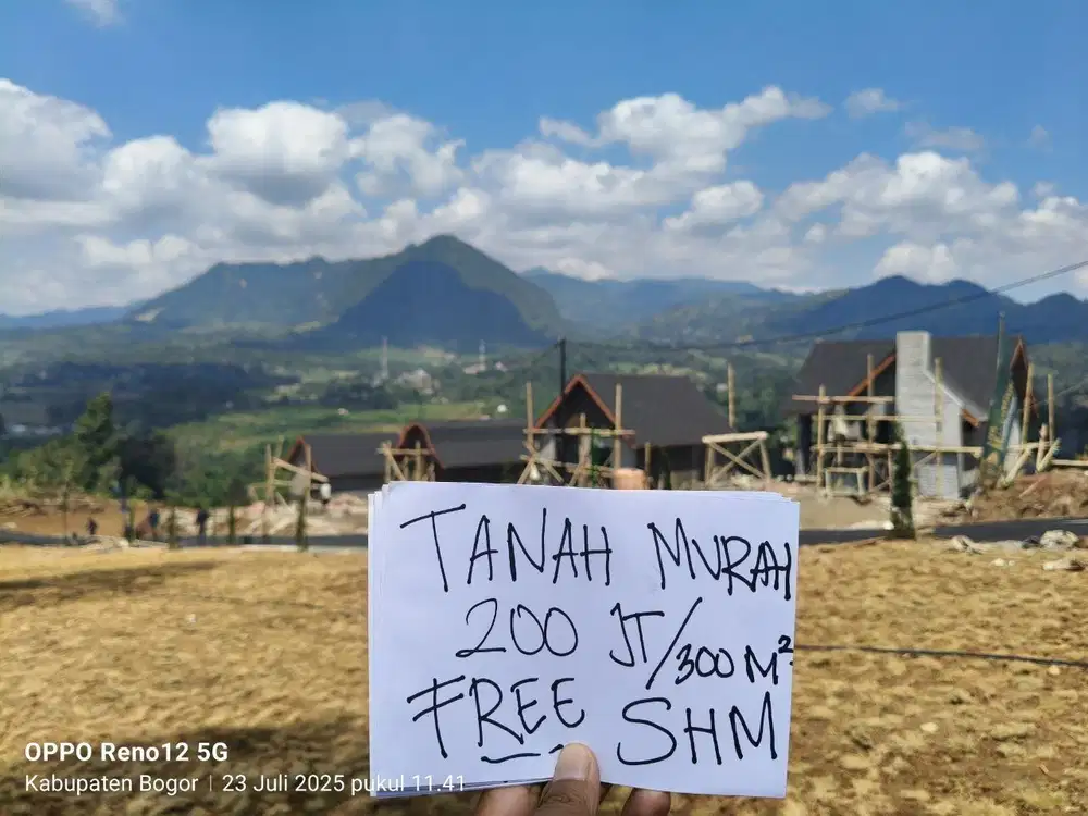 Tanah Vila Puncak dua Luas 300 Meter SHM Cocok Untuk Villa dan kebun