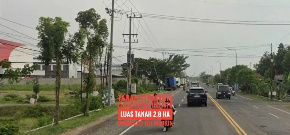 (L) Tanah Ciamik LD 100 mtr, Dpn Gerbang TOL MADIUN