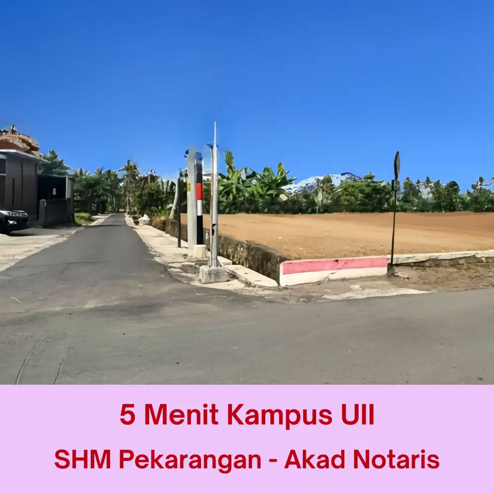 5 Menit Kampus UII, Tanah Jogja Utara View Merapi dan Sawah, 2 Jutaan