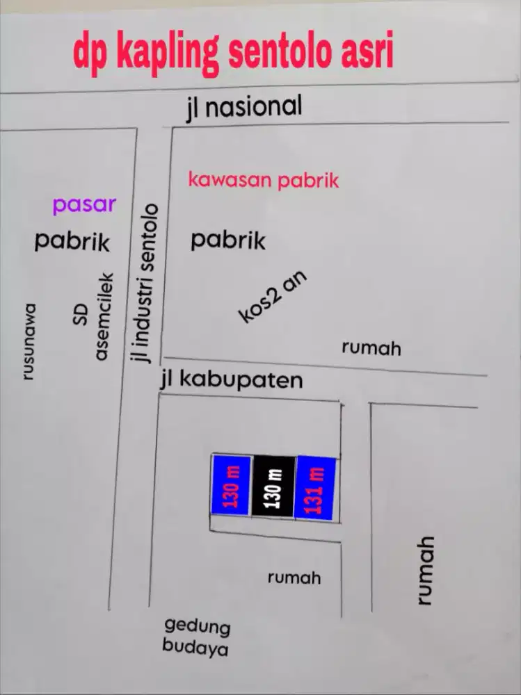 Tanah kapling murah di Jogja barat kulonprogo Sentolo