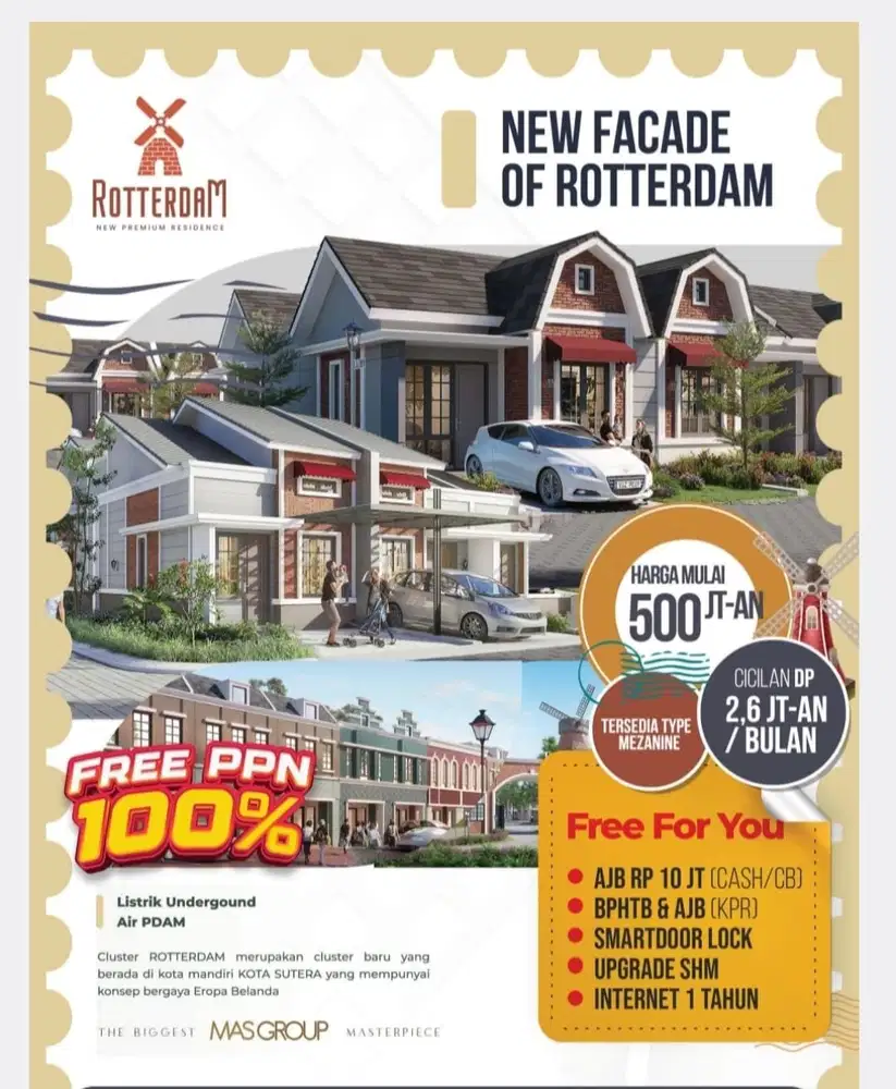 Jual Rumah cantik, siap huni Free PPN 100% Kota Sutera.