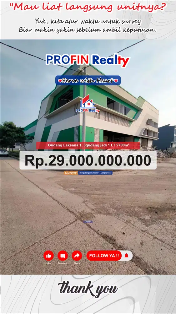 Dijual Gudang/Pabrik Komplek Pergudangan Laksana 1 (3kavling jadi 1)