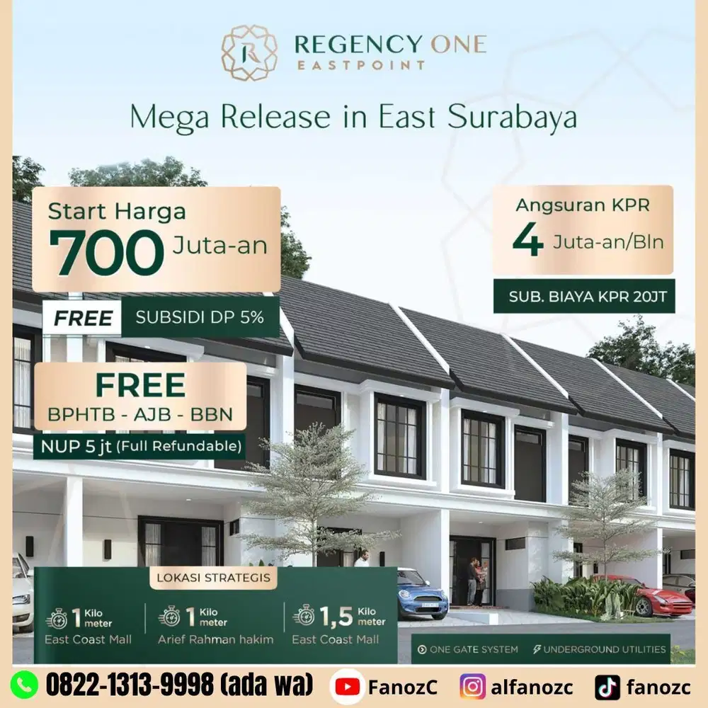 regency one eastpoint, rumah modern minimalis, perumahan surabaya