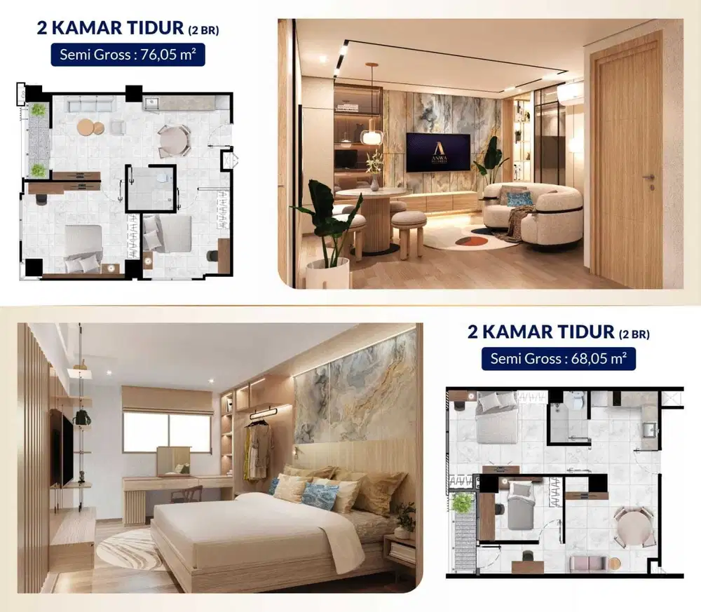 Dijual Apartemen Anwa Resident Bintaro Start 600jtan