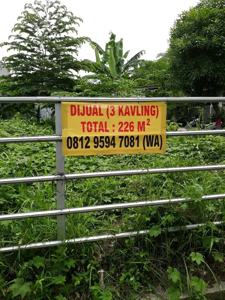 Tanah 3 Kavling 226m2 Blok A5 Mega Regency