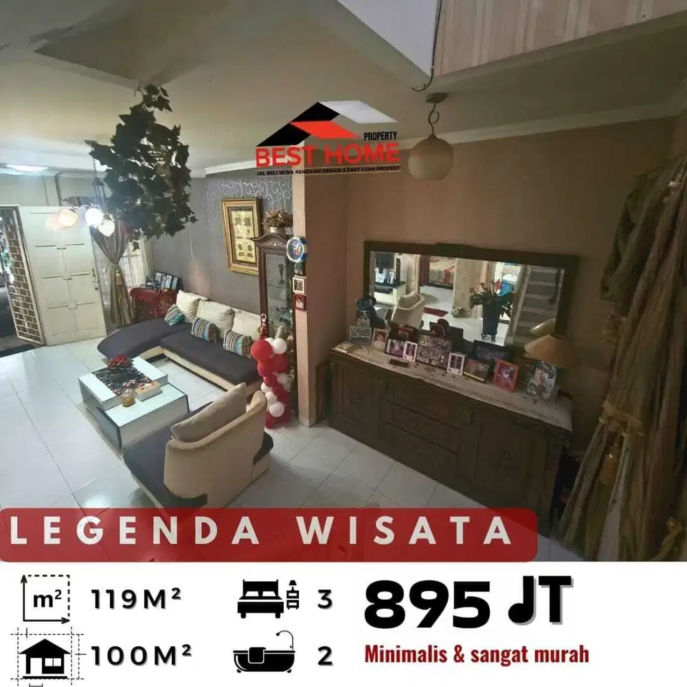 Termurah Rumah dijual di Bawah Harga Pasaran diLegenda Wisata Cibubur