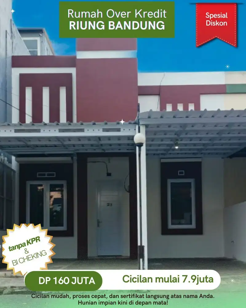 Rumah tnp Bi cheking syarat KPT aja di Riung Cipamokolan kota bandung