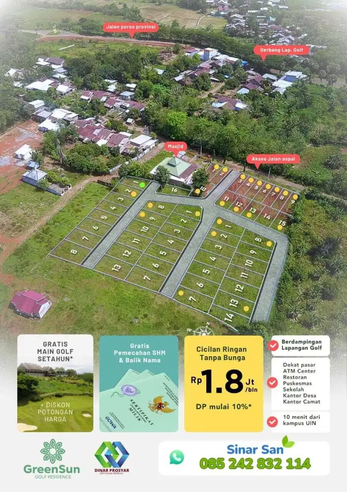 Jual Kavling sudah Pecah Per SHM Area Pattallassang Dekat Bu'rung2 Gow