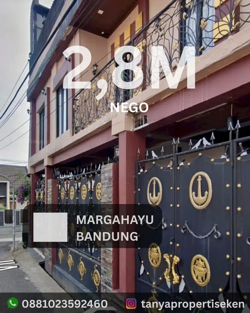 RUMAH MURAH MINIMALIS MODERN SIAP HUNI 3 LANTAI DI MARGAHAYU BANDUNG