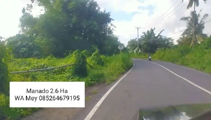 Tanah luas 2.6 Ha di Tengah Kota Manado