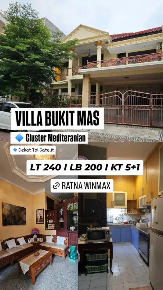 Dijual
Villa Bukit Mas cluster Maditerania Dekat Tol Satelit