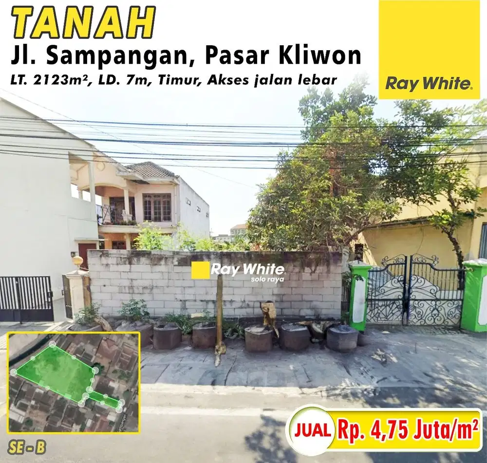 Lahan Cluster 2123m² di Pasar Kliwon Solo, SPESIAL TURUN HARGA!