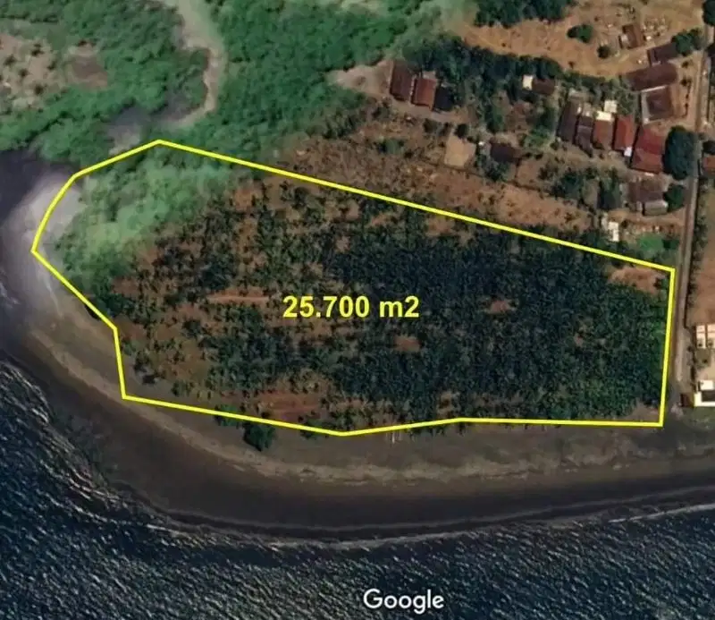 tanah pinggir pantai, tanah beach front, tanah view laut