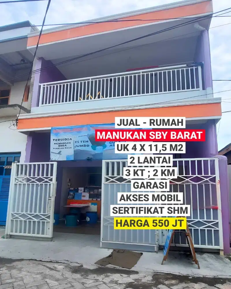 ‼️Rumah Minimalis Murah 2 Lt di Manukan Dekat Akses Tol Margomulyo‼️