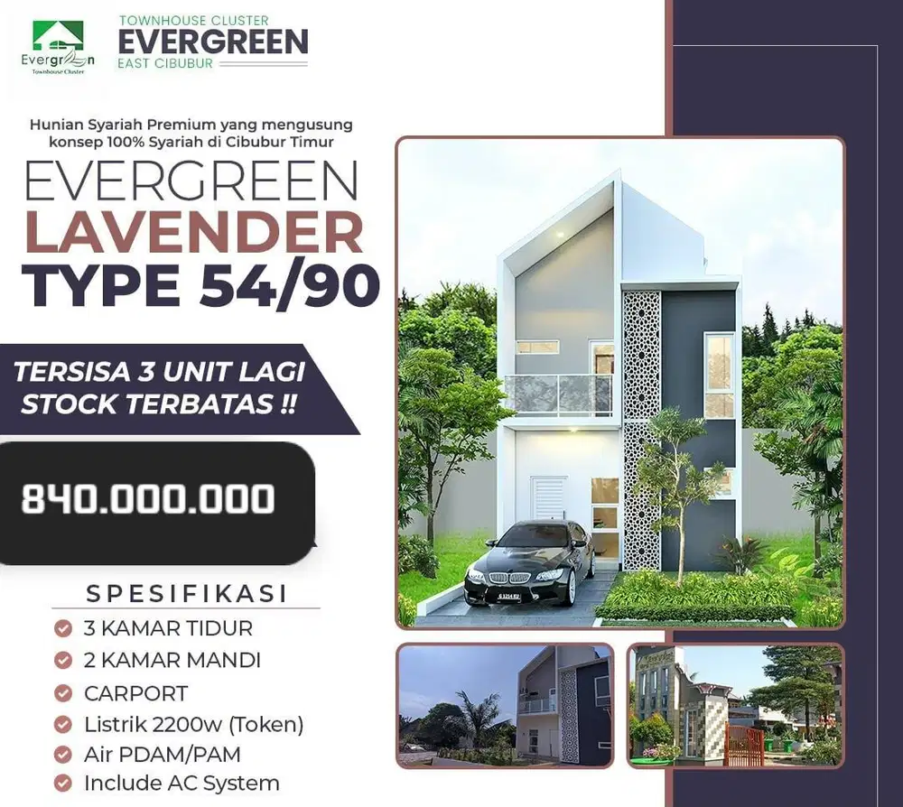 RUMAH MURAH LUAS 2 LANTAI SIAP HUNI DI DALAM CLUSTER, CILEUNGSI BOGOR