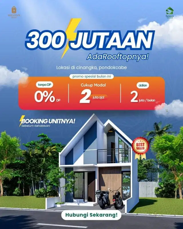 Cicilan 2 Juta Rumah Mewah di dekat pondok cabe