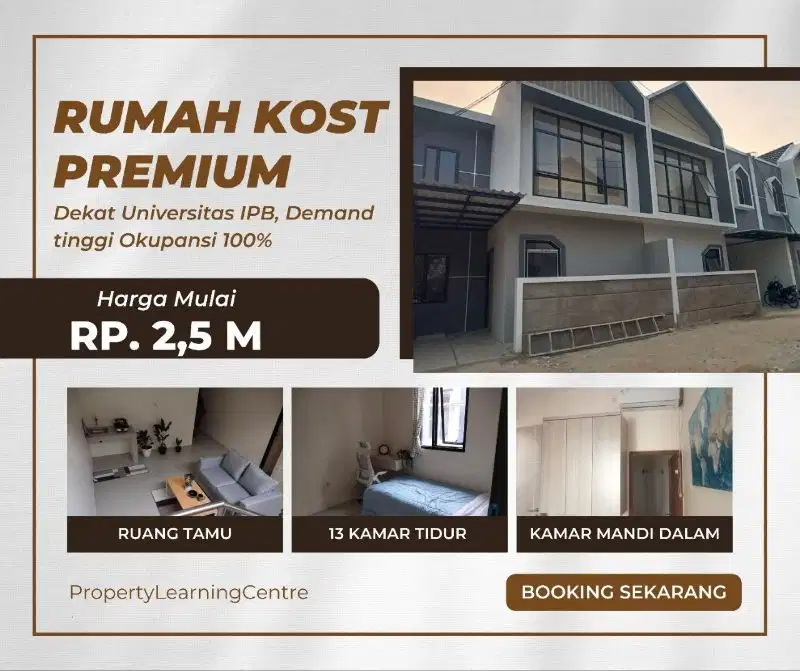 Rumah Kost Premium Fasilitas Lengkap Okupansi 100 %