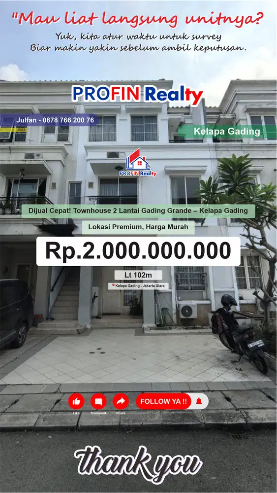 Townhouse gading grande, Kelapa Gading Dibawah NJOP