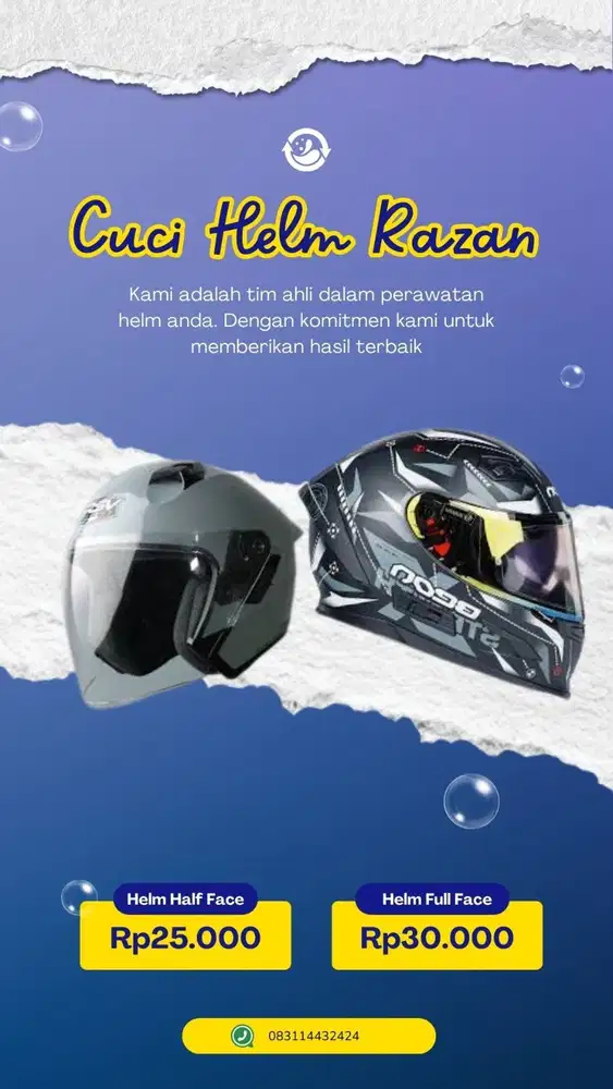 Cuci Helm Razan – Helm Bersih, Wangi, dan Nyaman Dipakai!