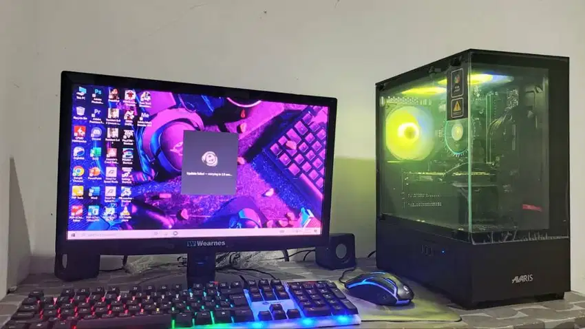 PC Gaming Editing Full Set Monitor Intel I5 3570 SSD VGA 4GB DDR5 RGB