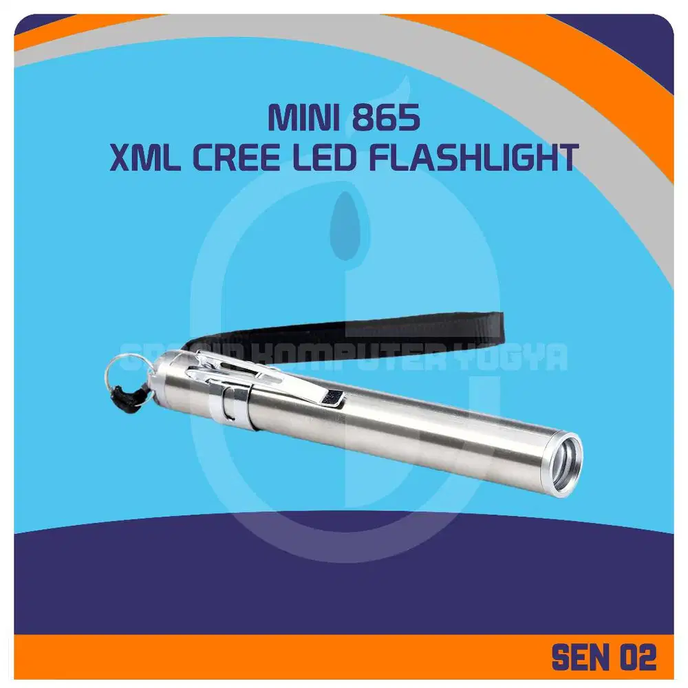 Mini 865 XML Cree LED Flashlight Stainless Steel Lampu Senter Mini