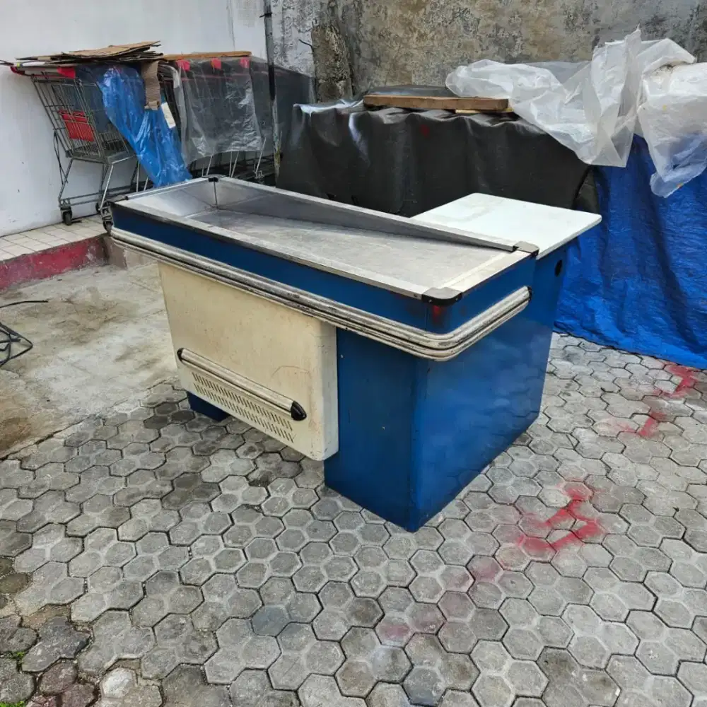 Meja Kasir Toko Minimarket Model Sambung L Kiri BEKAS