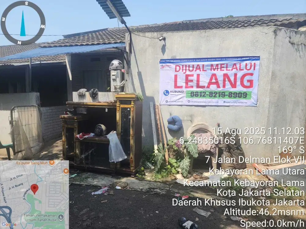 Dilelang rumah kontrakan 5 pintu jl. Delman elok VII, Kebayoran