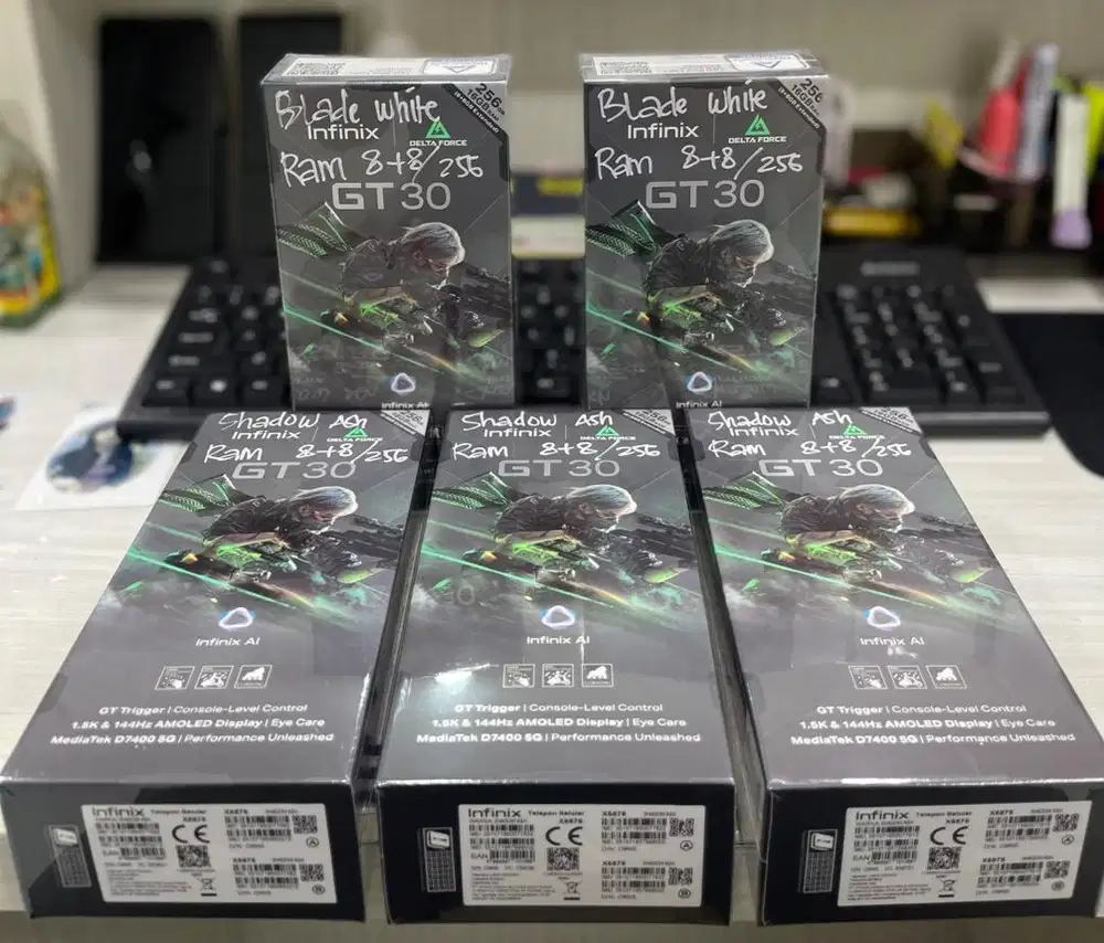Baru...Infinix GT 30 5G 8/256 Grs Resmi (Warna : Shadow Ash,Blade Wht)