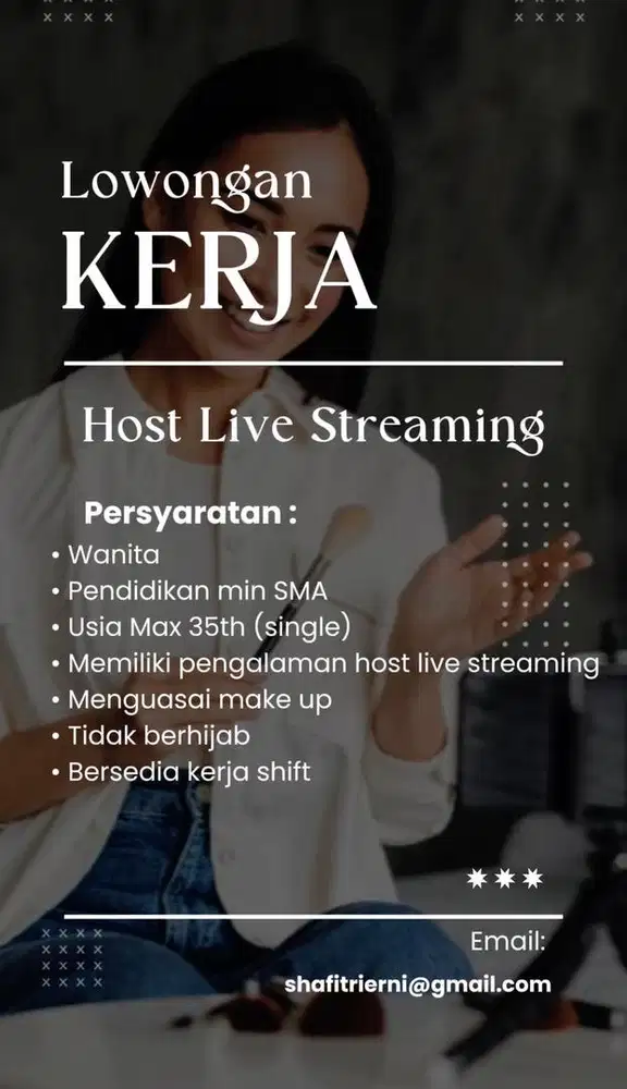 Lowongan Pekerjaan Host Live Streaming