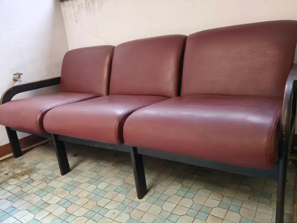 Sofa kulit kayu Ligna 3 seater