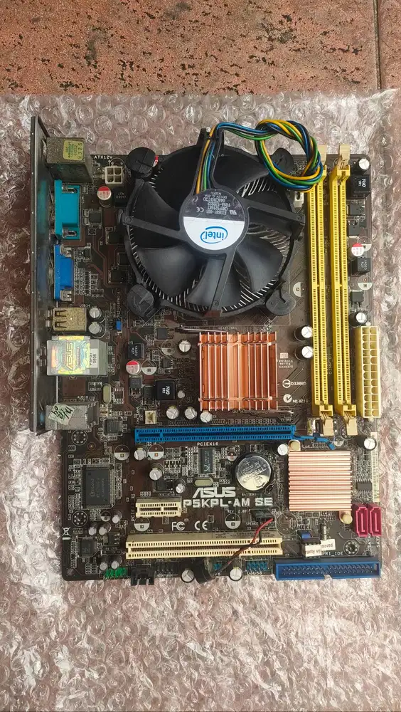 paketan Motherboard Asus plus processor+fan
