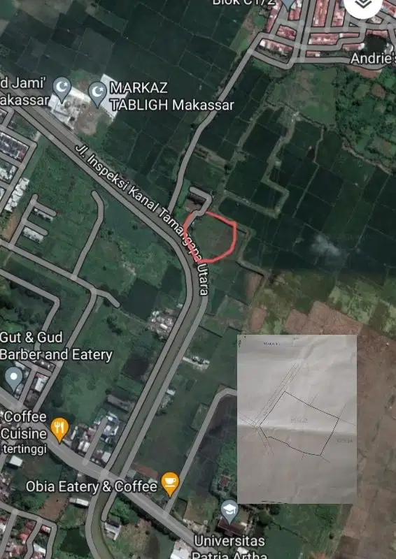 Dijual Tanah. Kanal PAM tamangapa utara