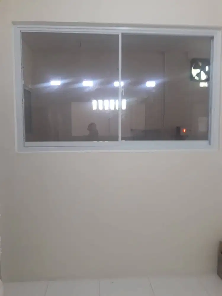 Pasang Kusen Alumunium + Pintu + Plafon - Partisi + Gypsum + Acp +Kaca