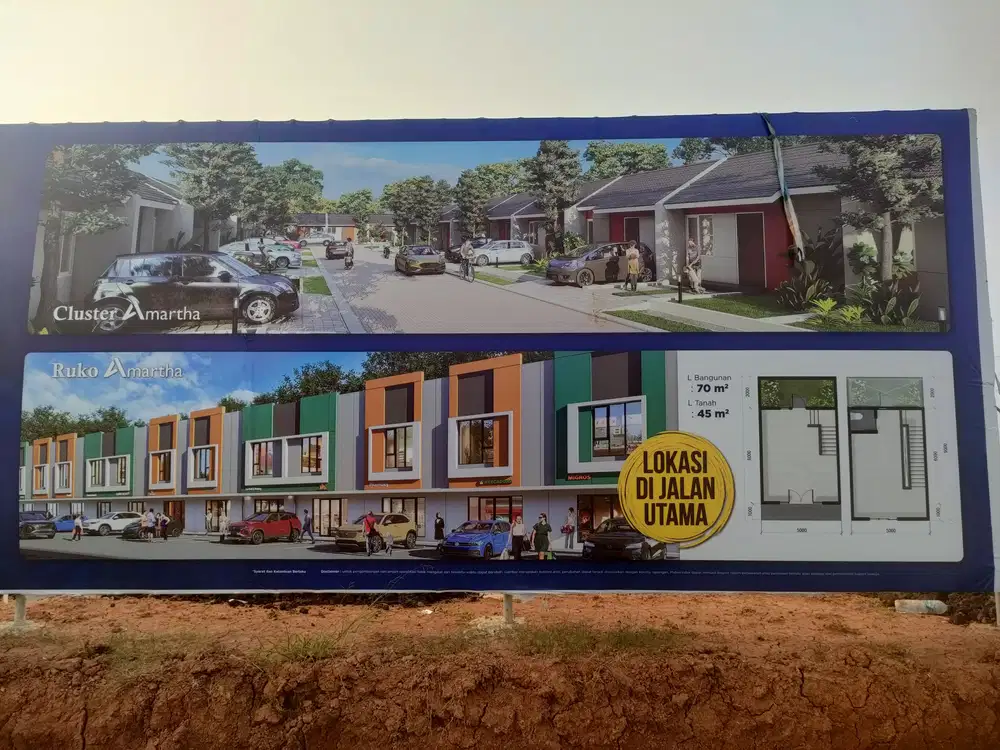 ruko akses jl raya 2 lt DP bisa dicicil 18 bln harga perdana