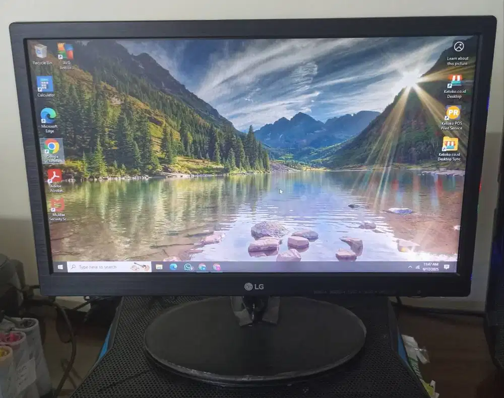 Monitor Komputer PC bekas second rasa baru LG LED Monitor 18.5 19 Inch
