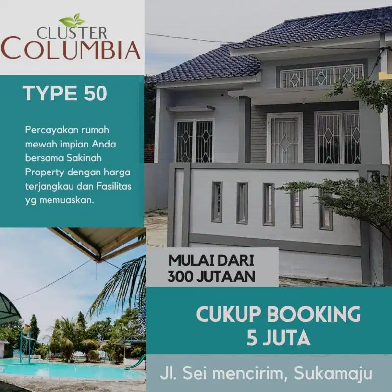 DIJUAL RUMAH TYPE 50 READY STOK SEIMENCIRIM FASILITAS SEKURITI 24 JAM