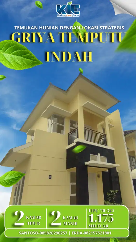 Rumah Dijual Tipe 70 Perumahan Griya Temputu Indah Bontang