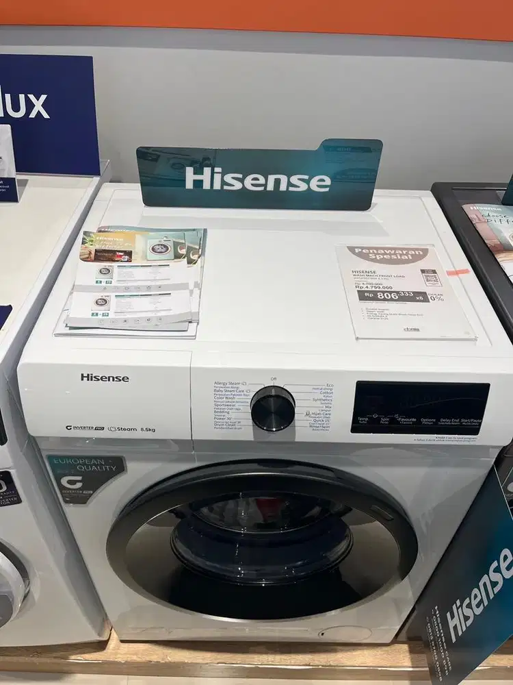 CICILAN MESIN CUCI FRONT LOAD HISENSE 8.5 KG